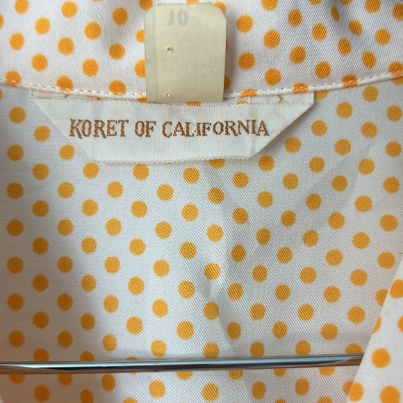 Yellow Polka-dot Vintage Koret of California Button-up Blouse - Picture 3 of 4